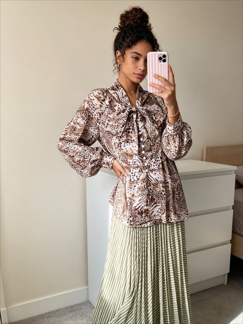 Korean Street Fashion Female - Neue Modische Leichte Elegante Bluse mit