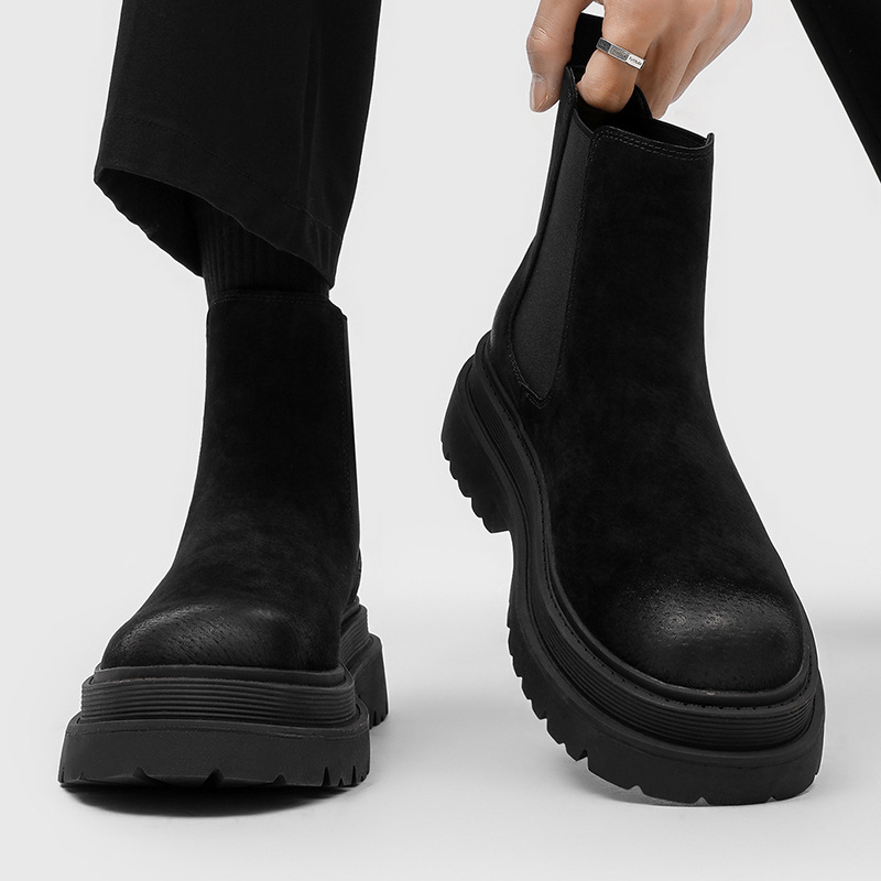 Street Fashion England - Herrenmode im englischen Stil, hohe Chelsea-Stiefel,