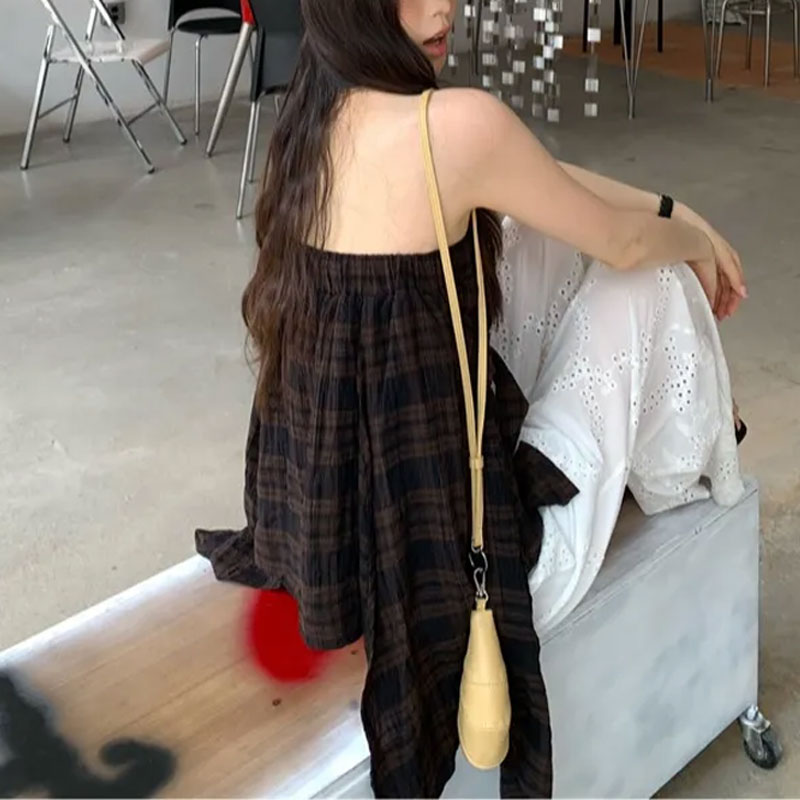 Korean Street Fashion Female - Modische Unregelmäßige Vintage Karierte Koreanische Miniröcke