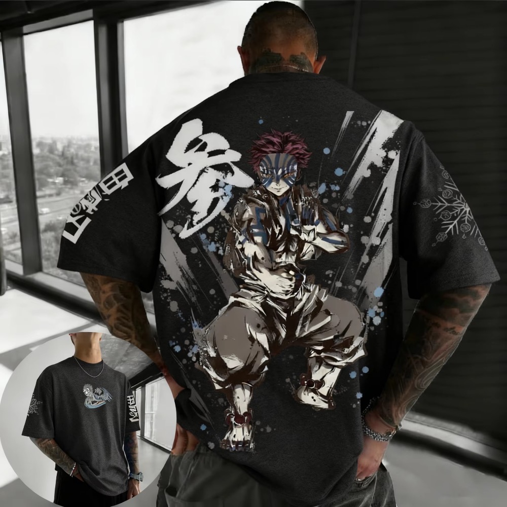 Street Fashion Japan - Sommer Übergröße Demon Slayer Anime Bedrucktes