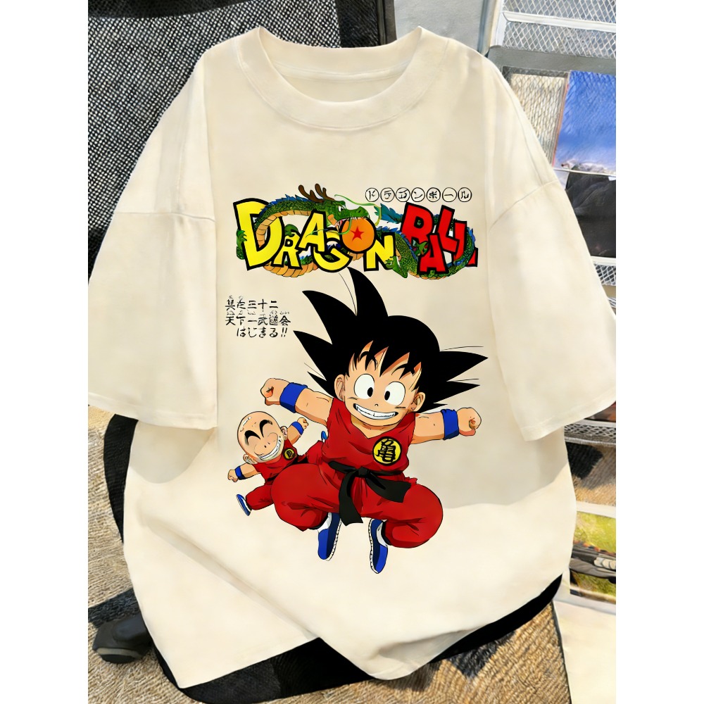 Street Fashion Japan - Übergrößes Dragon Ball Anime-Print T-Shirt für