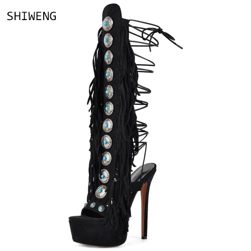 Street Fashion Ladies - Sexy Offene spitze Damen Quaste Edelstein