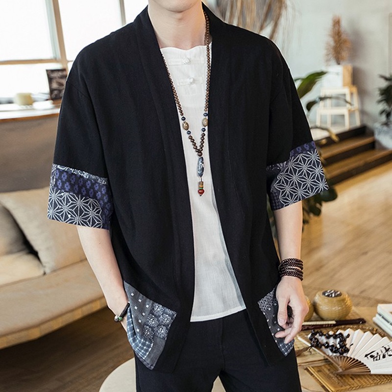 Street Fashion Japan - Japanische Kimono Männer Strickjacke Streetwear Yukata