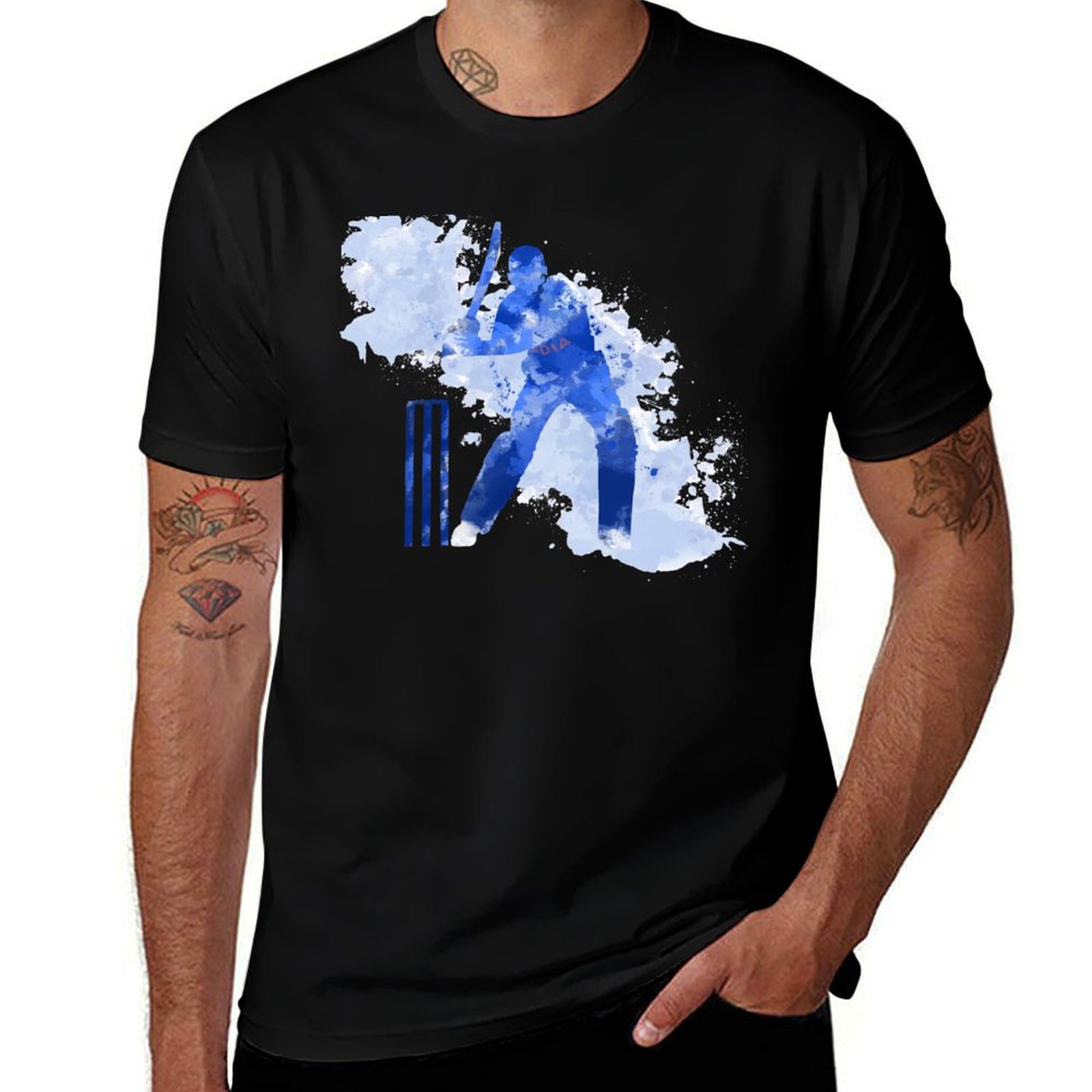 Street Fashion India - INDIA CRICKET - BATSMAN T-Shirt mit