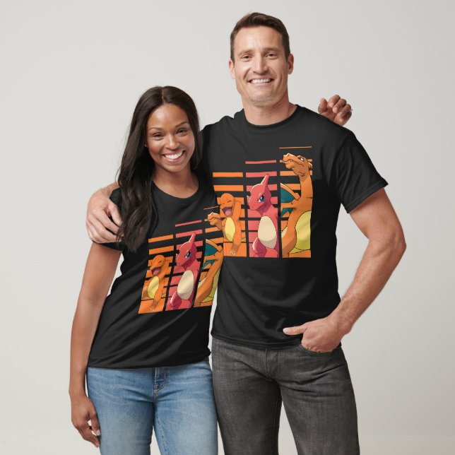 Street Fashion Evolution - Pokémon Charmander Evolutions Print T-Shirt Baumwoll-T-Shirt