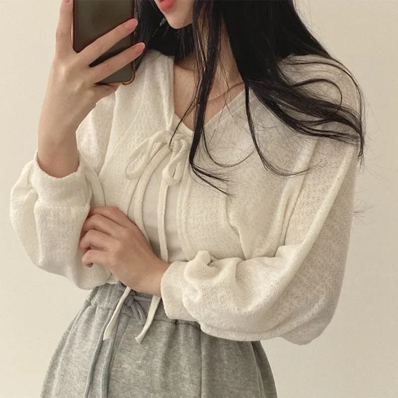 Sommer Frauen Strickjacke Weiß – Korean Street Fashion Female Bewertung und Preis