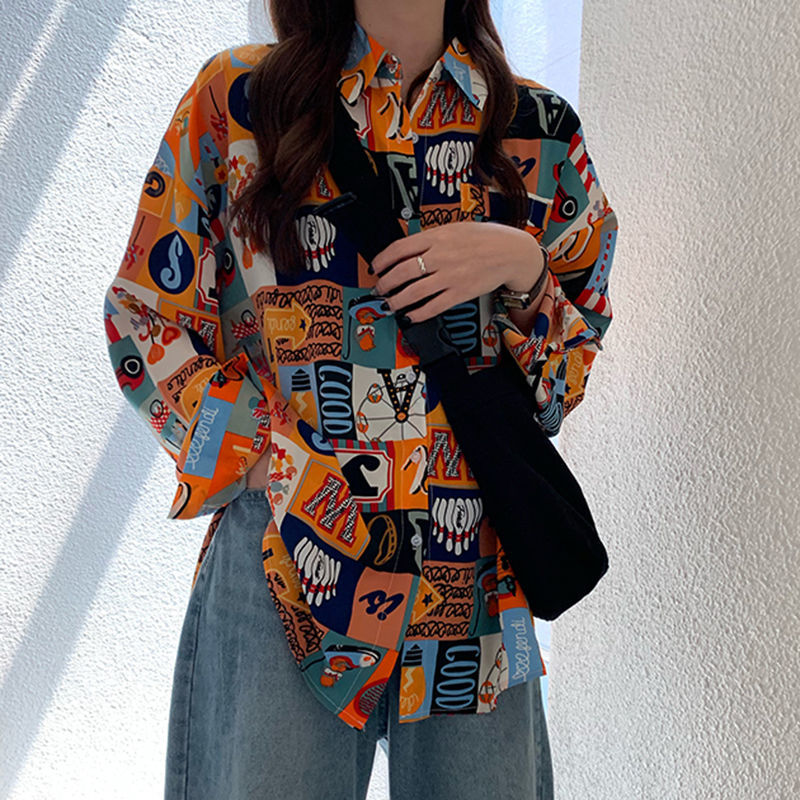 Shirts Frauen Frühling Gedruck – Korean Street Fashion Female Bewertung und Preis