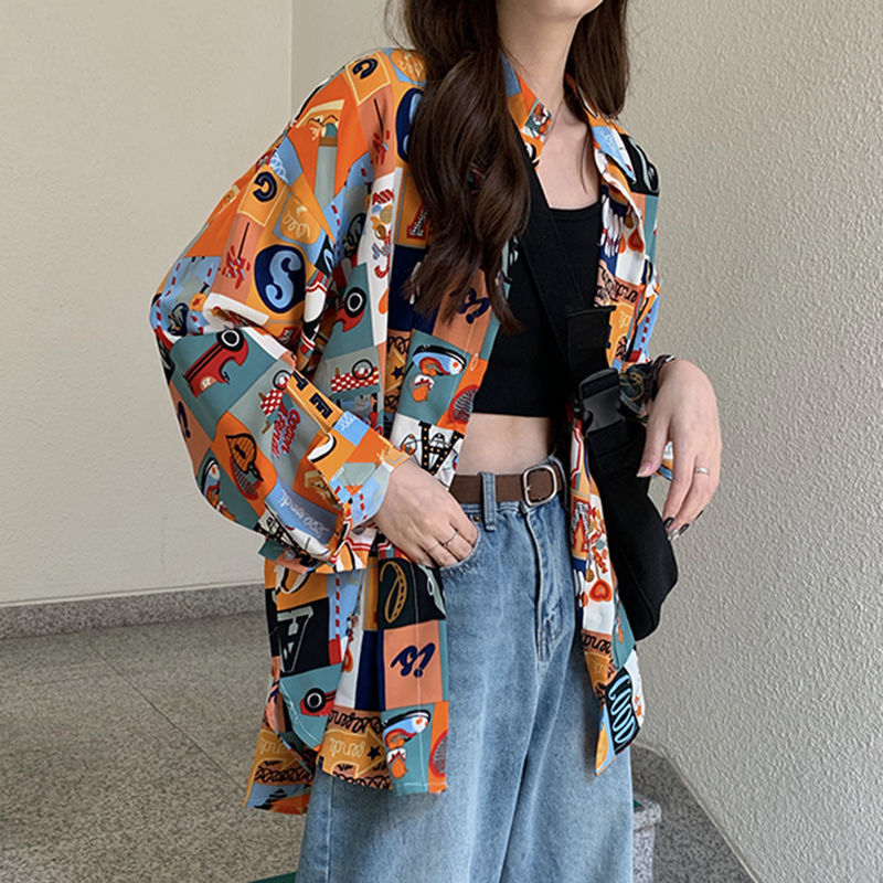 Shirts Frauen Frühling Gedruck – Korean Street Fashion Female Bewertung und Preis