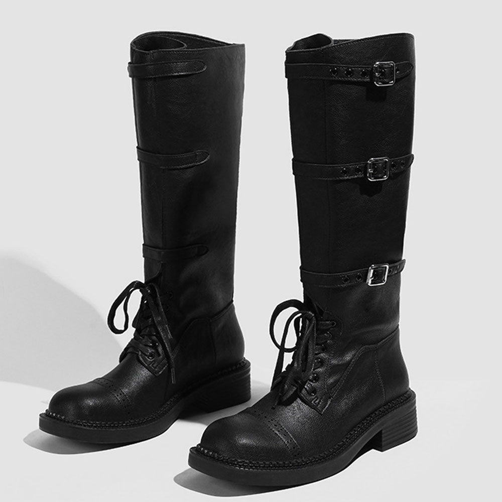 Frauen Kniehohe Stiefel Vintag – Street Fashion Vintage Bewertung und Preis