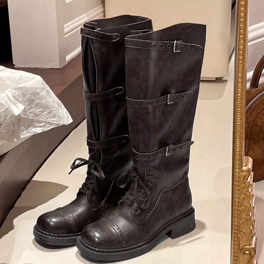 Frauen Kniehohe Stiefel Vintag – Street Fashion Vintage Bewertung und Preis