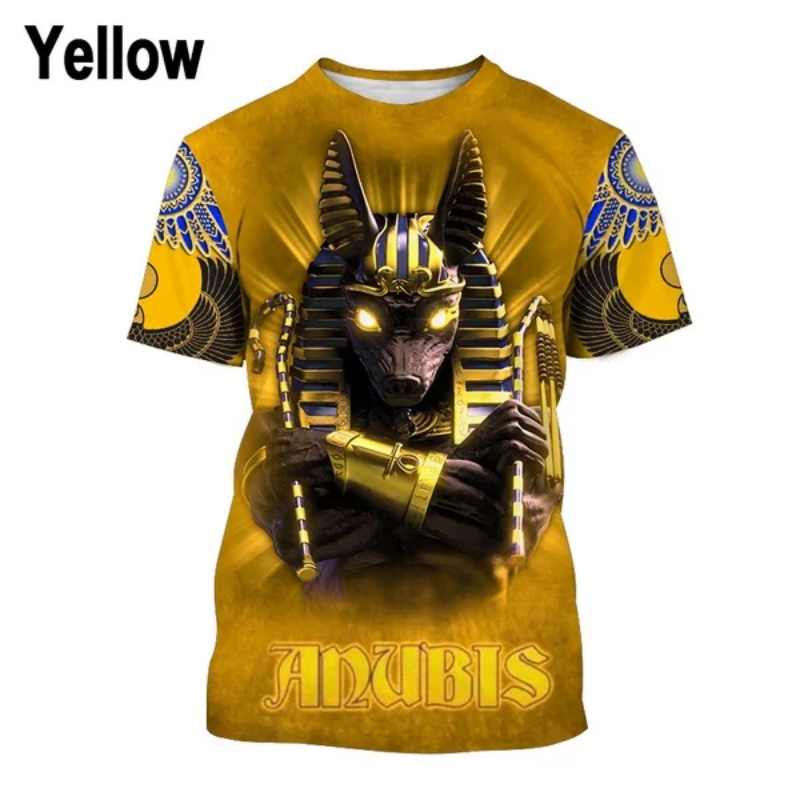 3D Gedruckt Pharao Anubis T-Sh – Street Fashion Egypt Bewertung und Preis