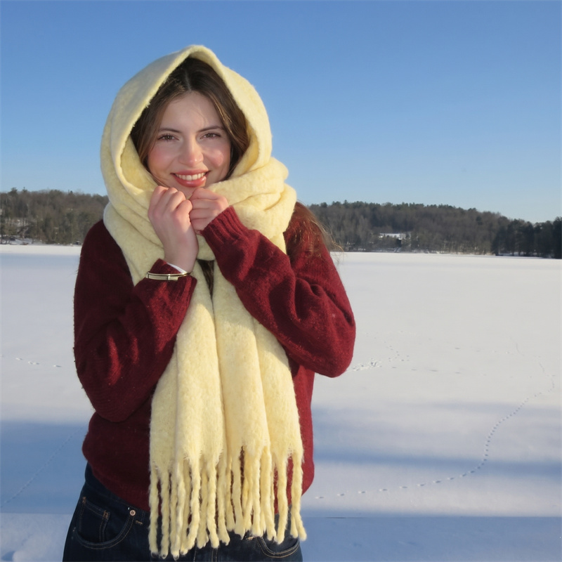 Vintage Mohair-Quastenschal fü – Street Fashion Hijab Bewertung und Preis