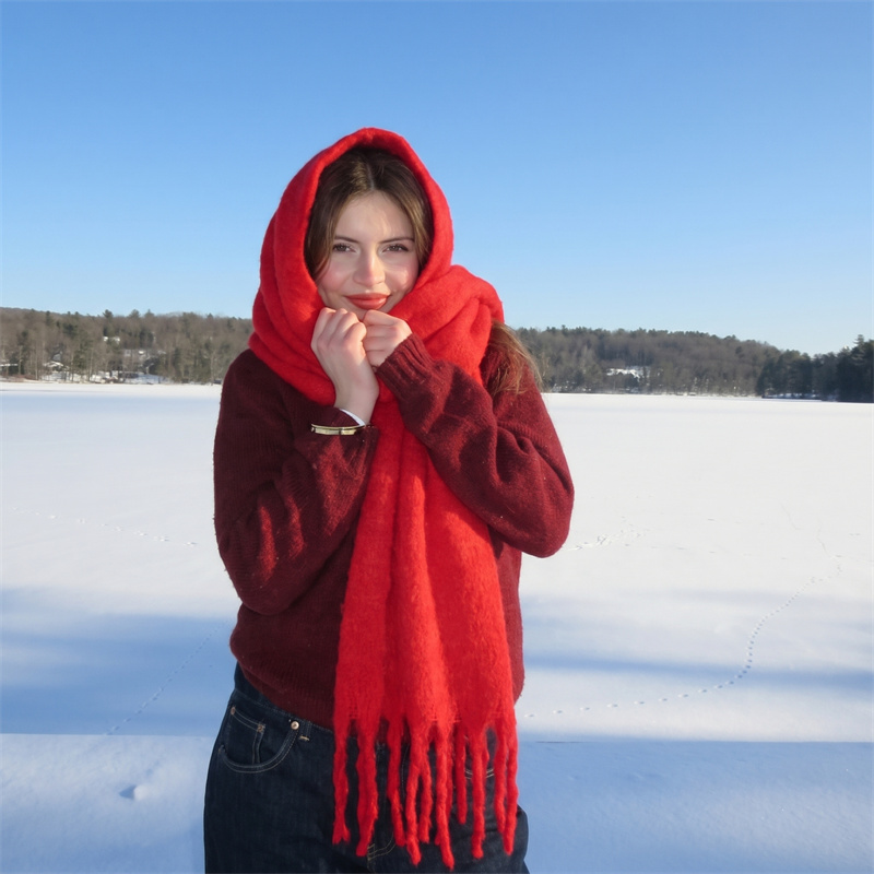 Vintage Mohair-Quastenschal fü – Street Fashion Hijab Bewertung und Preis