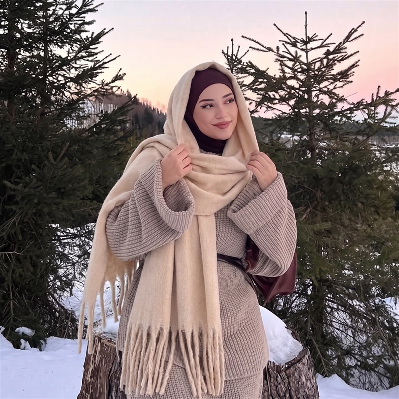 36 Farben Einfarbiger Mohair-F – Street Fashion Hijab Bewertung und Preis