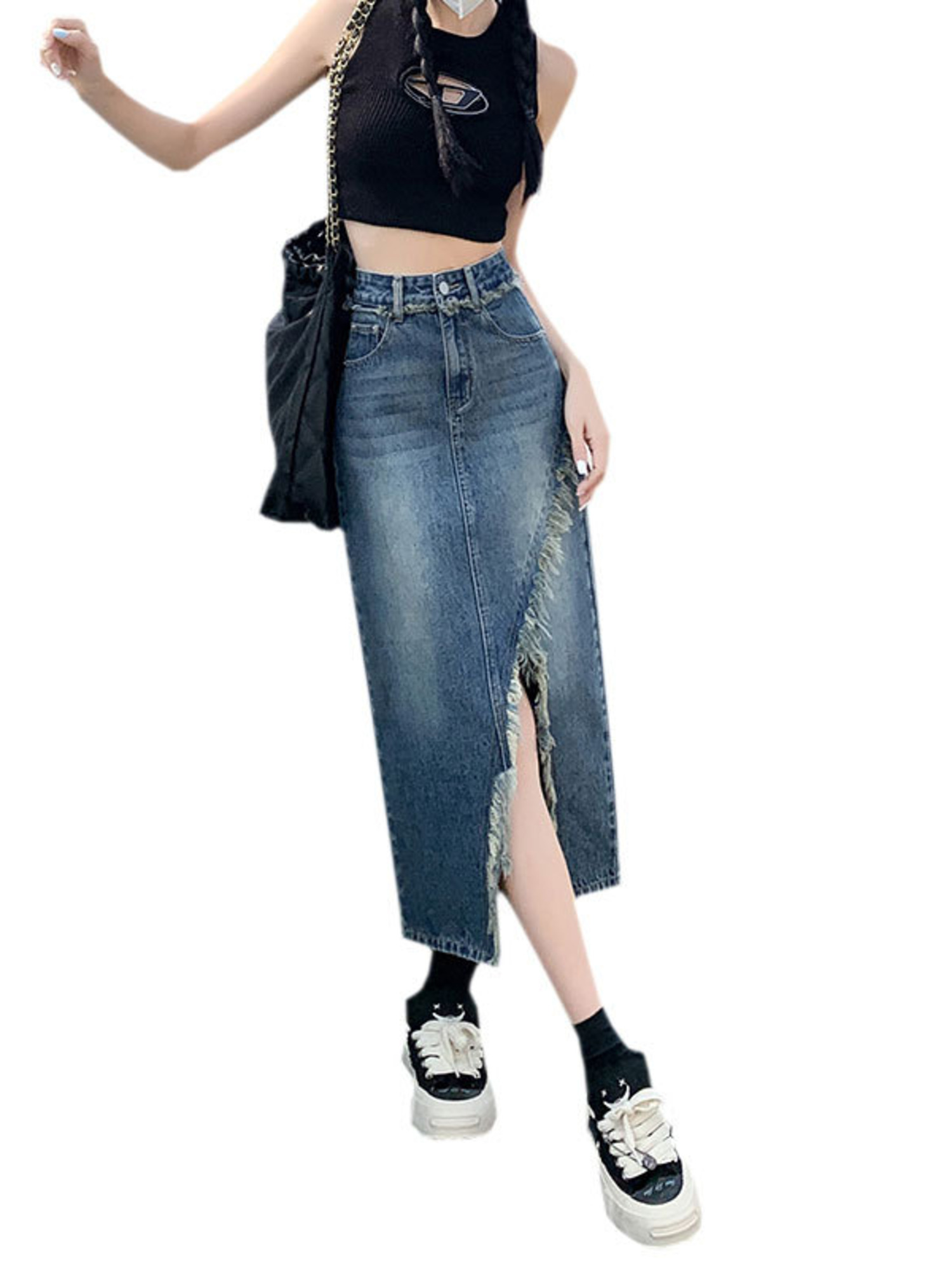 Damen-Jeansrock mit hoher Tail – Street Fashion Vintage Bewertung und Preis