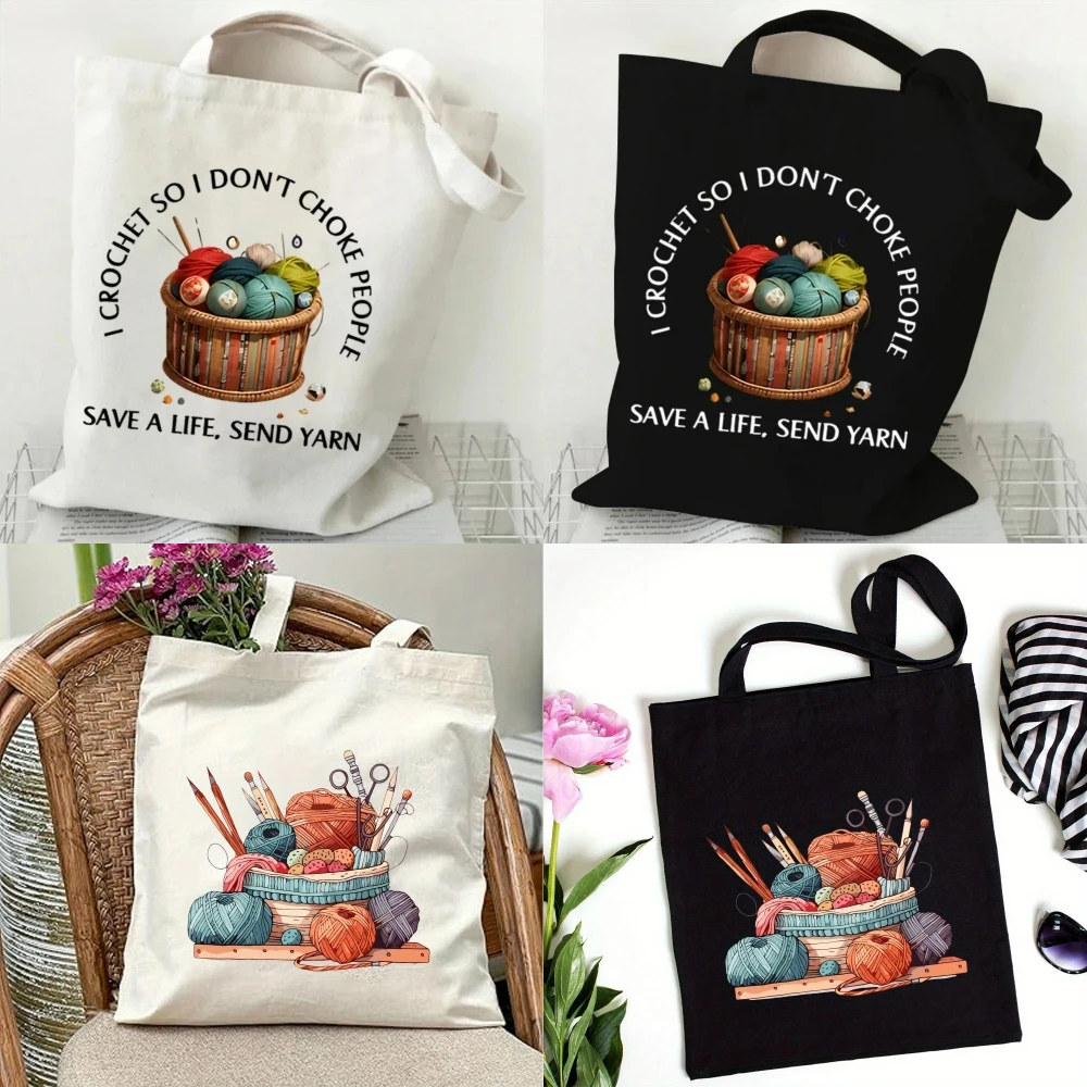 Klassische Wollknäuel-Strickha – Tote Bag Canvas Print Bewertung und Preis